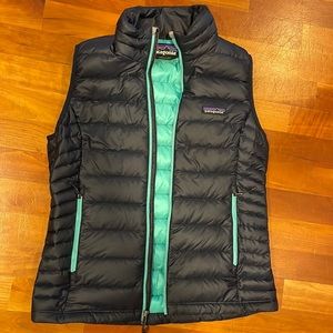 Navy blue, down filled vest, size small